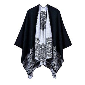 Women's Vintage Pattern Open Front Poncho Cape Shawl Winter Shawl Wraps🐋